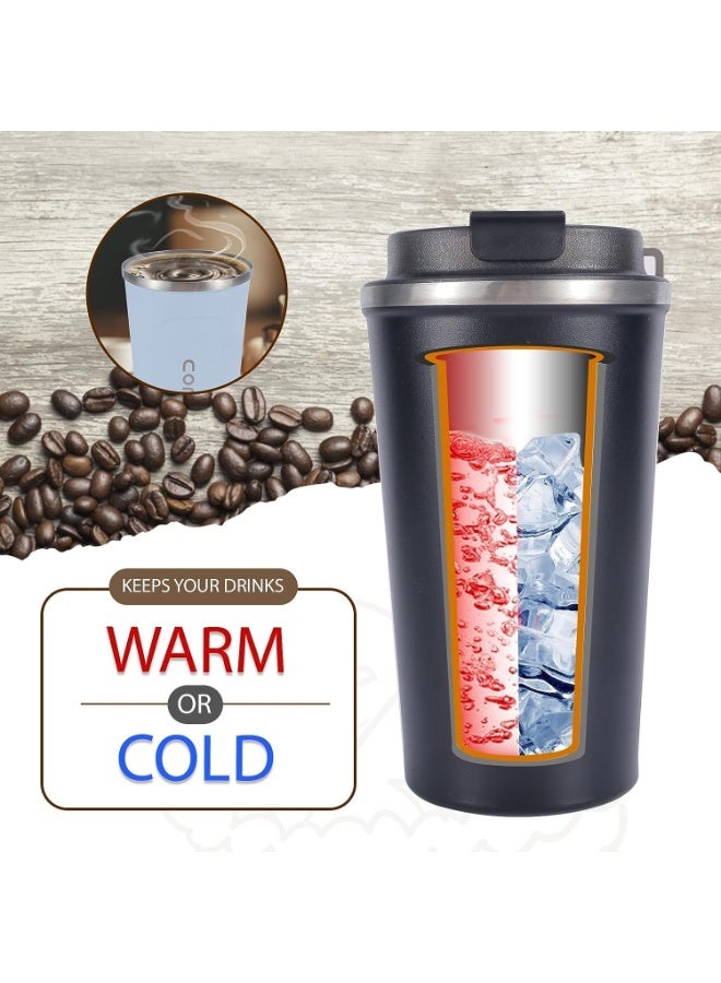 CLENEA Travel Coffee Mug 16 oz, Insulated Coffee Cups with Lid, Thermos Stainless Steel Coffee Mugs Spill Proof, Double Wall Vacuum Tumbler, Reusable To Go Mug for Hot/Ice Coffee - Image 5